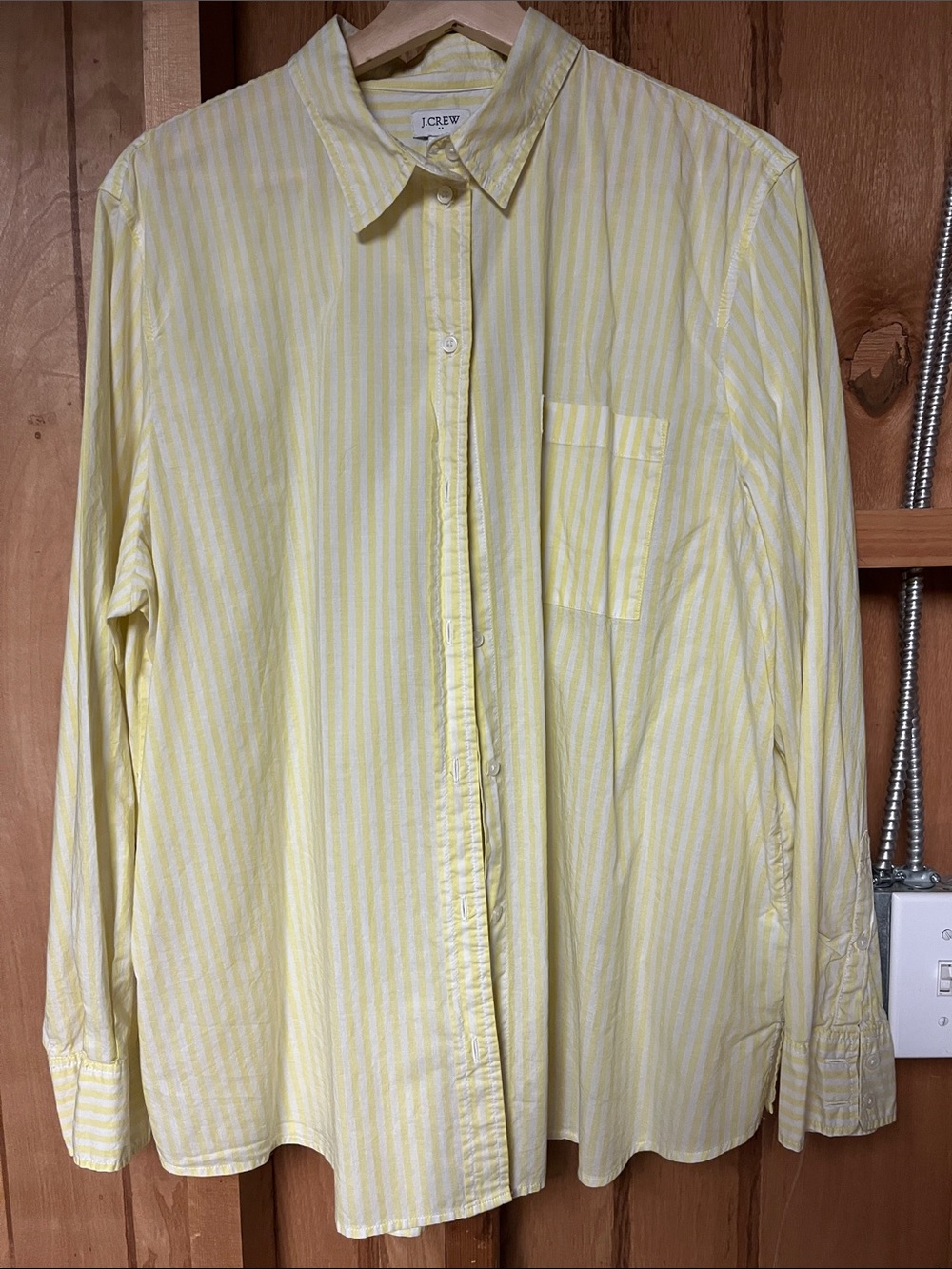 J. Crew Men's Yellow Striped Cotton Button-Down Shirt